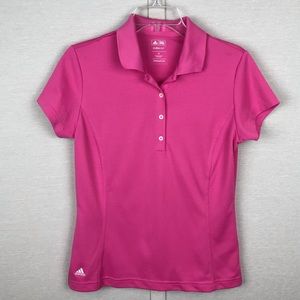 Adidas Golf Climalite Hot Pink Polo Sz M • Performance • EUC